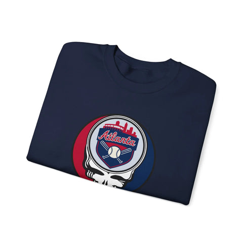 Grateful Dead - Atlanta Braves Stealie Grateful Dead Crewneck Sweatshirt - MLB - StealieShop